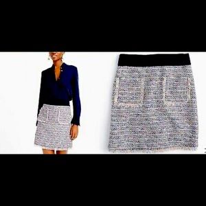 J. Crew Tweed Bouclè Mini Skirt with Grossgrain Waistband
